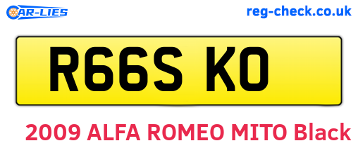 R66SKO are the vehicle registration plates.