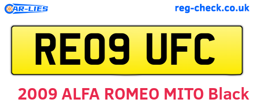 RE09UFC are the vehicle registration plates.