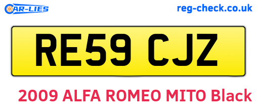 RE59CJZ are the vehicle registration plates.