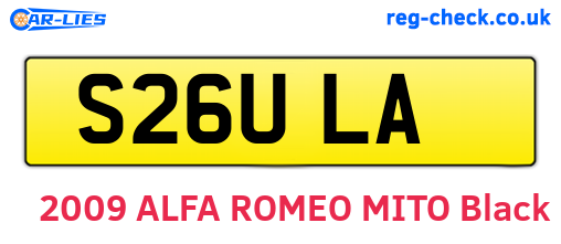 S26ULA are the vehicle registration plates.