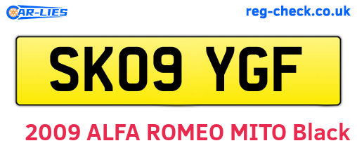 SK09YGF are the vehicle registration plates.