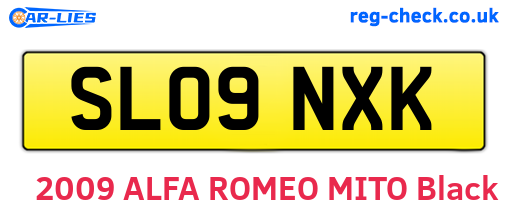 SL09NXK are the vehicle registration plates.