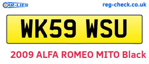 WK59WSU are the vehicle registration plates.