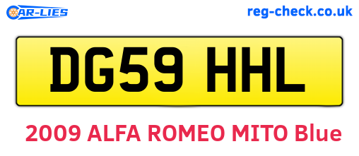 DG59HHL are the vehicle registration plates.