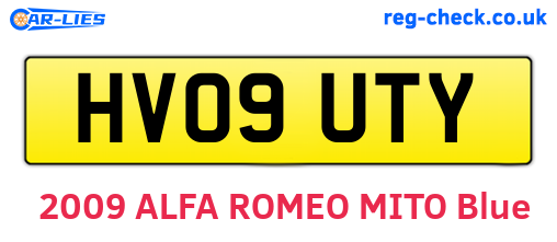 HV09UTY are the vehicle registration plates.