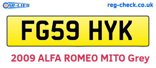 FG59HYK are the vehicle registration plates.