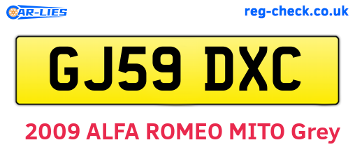 GJ59DXC are the vehicle registration plates.