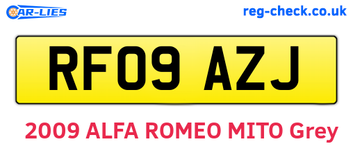 RF09AZJ are the vehicle registration plates.