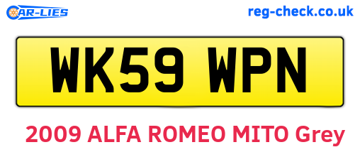 WK59WPN are the vehicle registration plates.