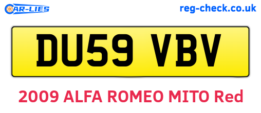 DU59VBV are the vehicle registration plates.