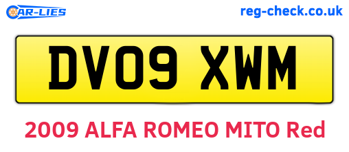 DV09XWM are the vehicle registration plates.