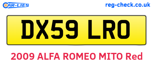 DX59LRO are the vehicle registration plates.