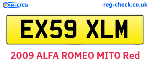 EX59XLM are the vehicle registration plates.
