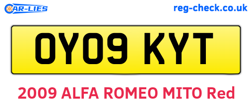 OY09KYT are the vehicle registration plates.