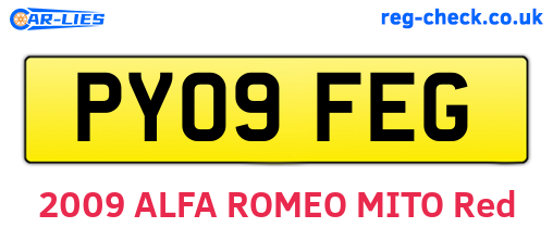 PY09FEG are the vehicle registration plates.
