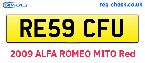 RE59CFU are the vehicle registration plates.