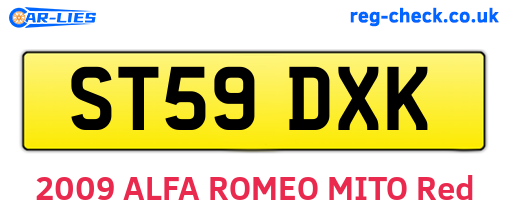 ST59DXK are the vehicle registration plates.