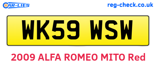 WK59WSW are the vehicle registration plates.