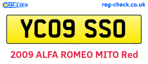 YC09SSO are the vehicle registration plates.