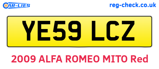 YE59LCZ are the vehicle registration plates.