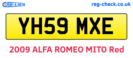 YH59MXE are the vehicle registration plates.