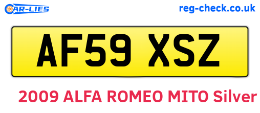 AF59XSZ are the vehicle registration plates.