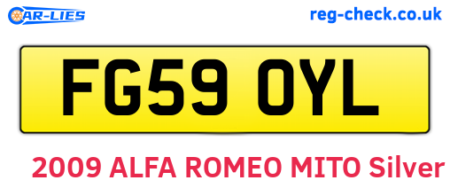 FG59OYL are the vehicle registration plates.