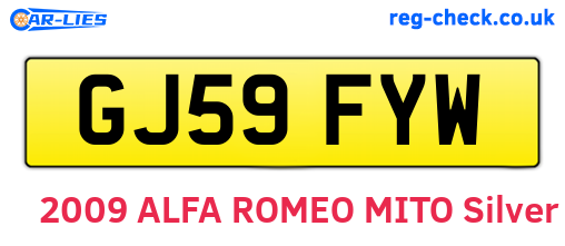 GJ59FYW are the vehicle registration plates.
