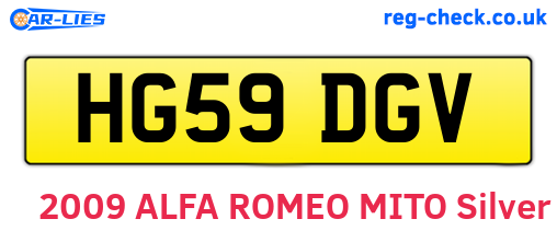 HG59DGV are the vehicle registration plates.