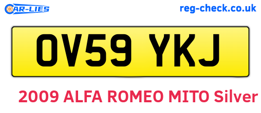OV59YKJ are the vehicle registration plates.