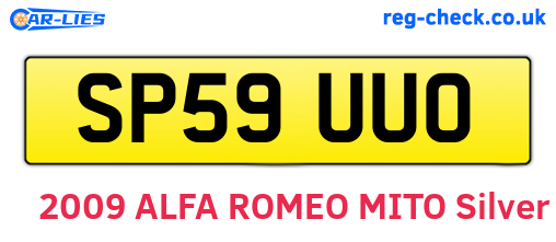 SP59UUO are the vehicle registration plates.