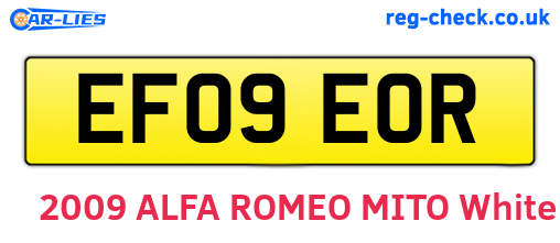 EF09EOR are the vehicle registration plates.