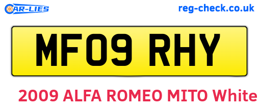 MF09RHY are the vehicle registration plates.