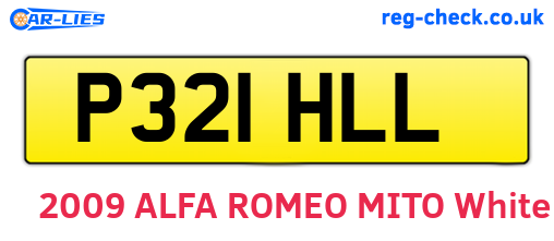 P321HLL are the vehicle registration plates.