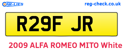 R29FJR are the vehicle registration plates.