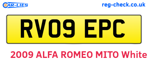 RV09EPC are the vehicle registration plates.