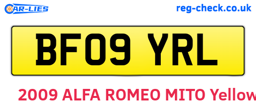 BF09YRL are the vehicle registration plates.