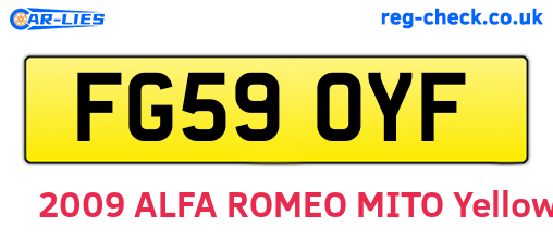 FG59OYF are the vehicle registration plates.