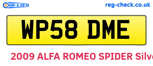 WP58DME are the vehicle registration plates.