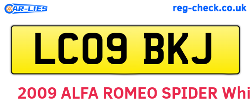 LC09BKJ are the vehicle registration plates.