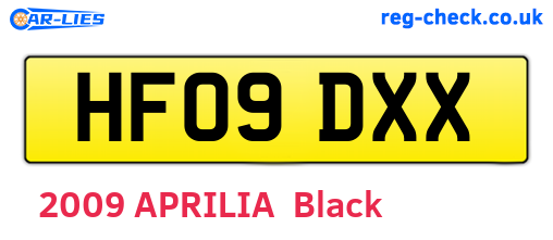 HF09DXX are the vehicle registration plates.