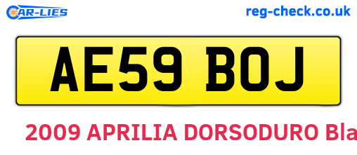 AE59BOJ are the vehicle registration plates.