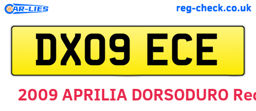 DX09ECE are the vehicle registration plates.