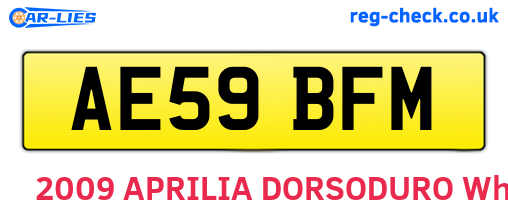 AE59BFM are the vehicle registration plates.