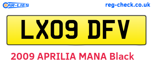 LX09DFV are the vehicle registration plates.