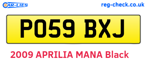PO59BXJ are the vehicle registration plates.