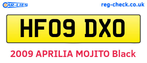 HF09DXO are the vehicle registration plates.