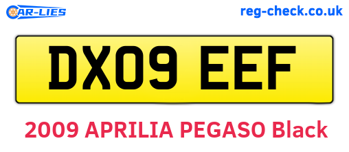 DX09EEF are the vehicle registration plates.