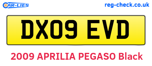 DX09EVD are the vehicle registration plates.