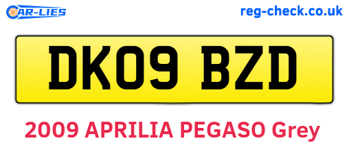 DK09BZD are the vehicle registration plates.